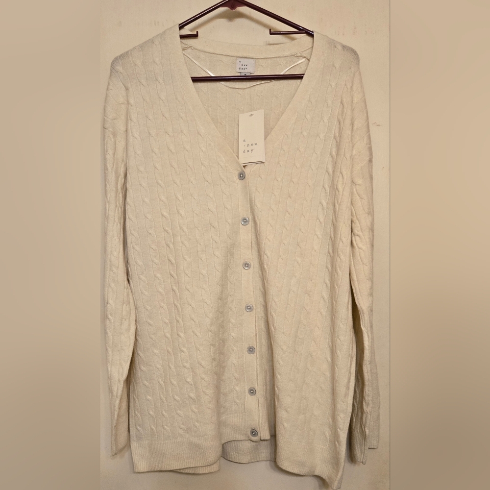 A New Day Cream Cardigan Cozy Sweater